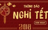 THÔNG BÁO NGHỉ TẾT ÂM LỊCH 2018